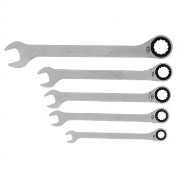 Набор ключей комбинированных трещоточных, СRV, 5 шт. 8- 17 мм// Gross