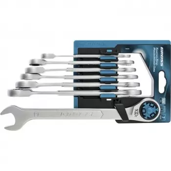 Набор ключей комбинированных трещоточных, СRV, 7 шт., 8- 19мм// Gross