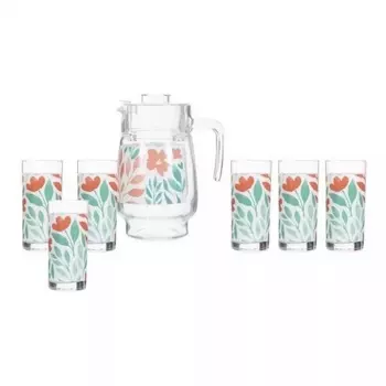 Набор питьевой ALVIS RED 7 предметов LUMINARC Q9050 отличное состояние