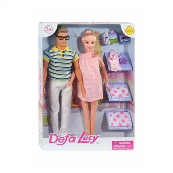 Набор "Семья" 29 см и 30 см с аксессуарами в коробке конверт,подушка,одеяло,туфли;2 расцветки