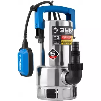 Насос погружной дренажный Зубр Профессионал Т3 НПГ-Т3-750-С