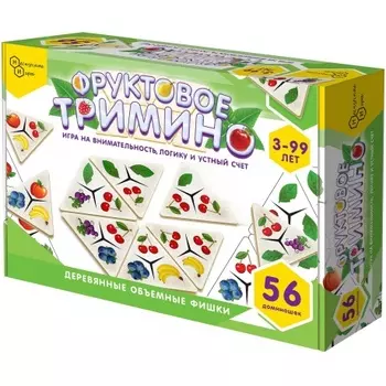 Настольная игра Нескучные игры "Фруктовое тримино" (треугольное домино) 8343