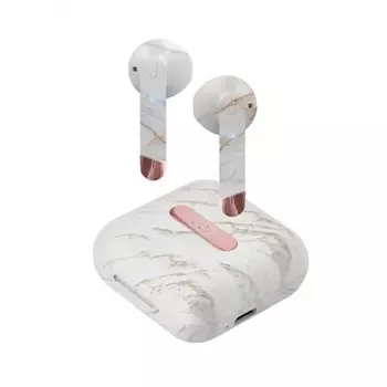 Наушники SBS Jaz Tws Hoox, Bluetooth 5.0, с зарядным кейсом 400мАч, белый мрамор (TEJZEARHOOXBTMAR)