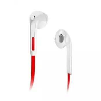 Наушники SBS Studio Mix 99, 3,5мм, с микрофоном, плоский кабель, белый/красный (TEINEARMIX99W)