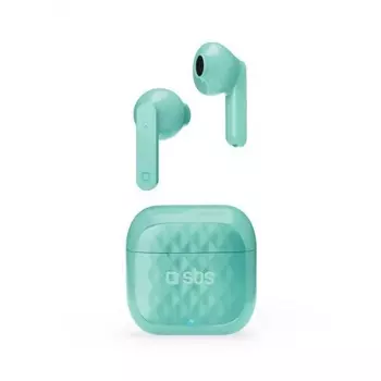 Наушники SBS TWS AIR FREE, Bluetooth 5.0, с зарядным кейсом 250мАч, бирюзовый (TEEARAIRFREETWSBTA)