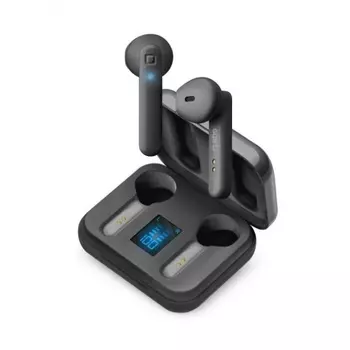 Наушники SBS TWS TWIN HOP LCD, Bluetooth 5.0, с зарядным кейсом 300мАч, черный (TEEARLCDTWSBTK)