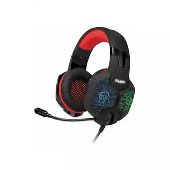 Наушники SVEN AP-U988MV черно-красные (7.1, USB, 50 мм, RGB подсветка)