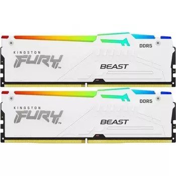 Оперативная память Kingston DDR5 DIMM FURY Beast White EXPO RGB 32Gb (kit 2x16Gb), 6800Mhz, [KF568C34BWEAK2-32] CL34