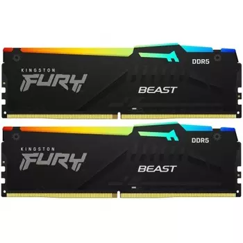 Оперативная память Kingston DDR5 DIMM FURY Beast Black RGB 32Gb (kit 2x16Gb), 6800Mhz, [KF568C34BBAK2-32] CL34