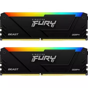 Оперативная память Kingston FURY Beast Black RGB DDR4 DIMM 64Gb (kit 2x32Gb), 3200Mhz (KF432C16BB2AK2/64)