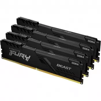 Оперативная память KingstonFURY Beast Black CL18 (Kit of 4) DDR 4 DIMM 128Gb 3600Mhz, (KF436C18BBK4/128)