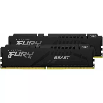 Память оперативная DDR5 Kingston Fury Beast Black CL40 16Gb PC41600, 5200Mhz (KF552C40BBK2-16)
