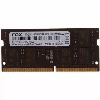 Память оперативная Foxline SODIMM 16GB 3200 DDR4 CL22 (2Gb*8) FL3200D4S22S-16G