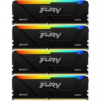 Память оперативная Kingston 32GB 3200MT/s DDR4 KF432C16BB2AK4/32 CL16 DIMM (Kit of 4) FURY Beast RGB