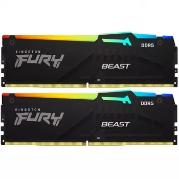 Память оперативная Kingston 32GB 6000MT/s DDR5 KF560C30BBAK2-32 CL30 DIMM (Kit of 2) FURY Beast RGB XMP
