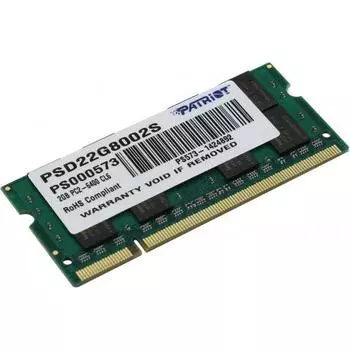 Память SO-DIMM DDR2 Patriot 2Gb 800MHz (PSD22G8002S)