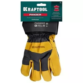 Перчатки KRAFTOOL PANZER, XL (10) комбинированные кожаные рабочие (11320-XL)