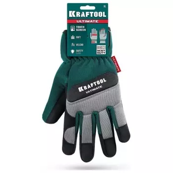 Перчатки KRAFTOOL ULTIMATE р.L (9), профессиональные комбинированные, работа с сенсорными экранами (11299-L)