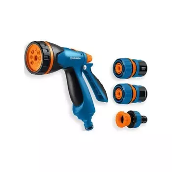 Пистолет поливочный GRINDA B-834, B-8, коннектор 3/4, конектор 3/4 с автостопом, адаптер с внутр. резьбой 1/2х3/4, набор поливочный, PROLine (429113)