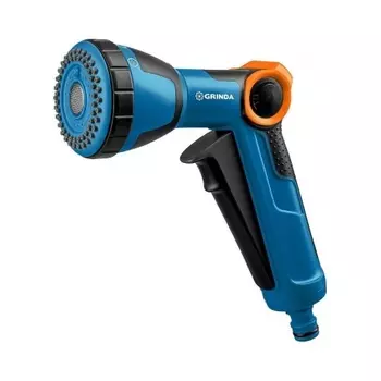 Пистолет поливочный GRINDA X-S, с регулятором напора, душевой, 4 режима, курок спереди, двухкомпонентный, PROLine (429165)