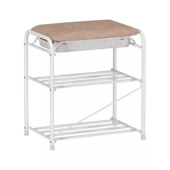 Подставка для обуви Альфа 13 с сиденьем и ящиком, белый ПДОА13СЯ Б