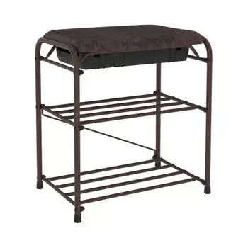 Подставка для обуви Альфа 13 с сиденьем и ящиком, коричневый ПДОА13СЯ КОР