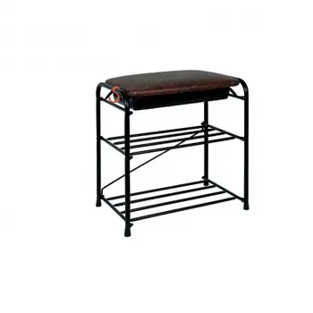 Подставка для обуви Альфа 13 с сиденьем и ящиком, черный ПДОА13СЯ Ч