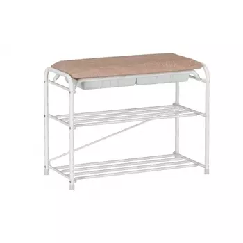 Подставка для обуви "Альфа 23" с сиденьем и ящиком, 65х30х48 см, белый ПДОА23СЯ Б