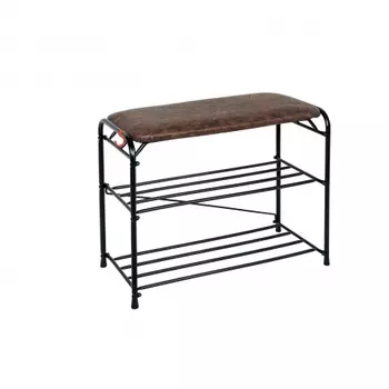 Подставка для обуви "Альфа 23" с сиденьем, 65х30х48 см, черный ПДОА23С Ч