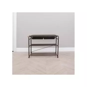 Подставка для обуви Альфа 23 с сиденьем и ящиком, 65х30х48 см, коричневая ПДОА23СЯ КОР