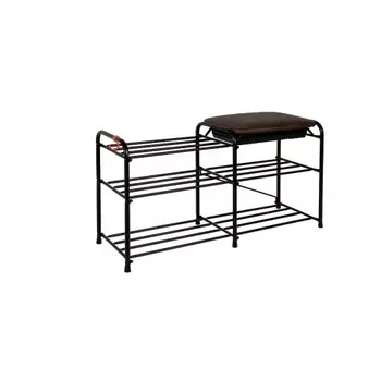 Подставка для обуви "Альфа 33" с сиденьем и ящиком, черный ПДОА 33СЯ Ч