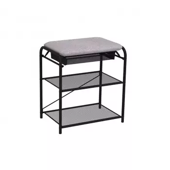 Подставка для обуви "Гранада 13", 2 полки, с сиденьем и ящиком, черный ПДОГ13В Ч
