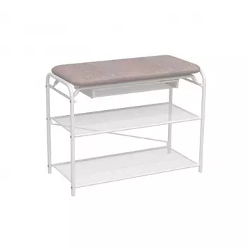 Подставка для обуви "Гранада 23", 2 полки,с сиденьем и ящиком, белый ПДОГ23В Б