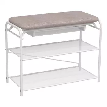 Подставка для обуви "Гранада 23", 2 полки,с сиденьем и ящиком, белый ПДОГ23В Б отличное состояние