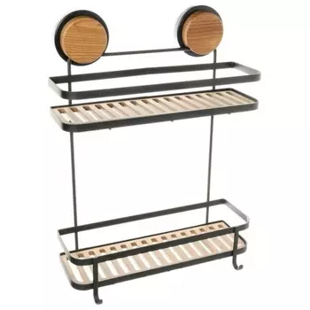 Полка Fixsen прямая двухэтажная черная-дерево Magic (FX-950B-2)