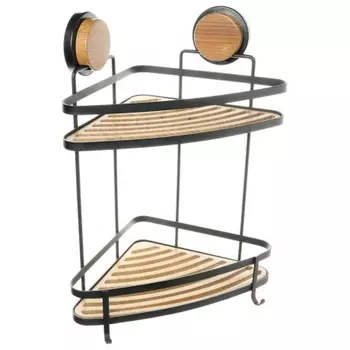 Полка Fixsen угловая двухэтажная черная-дерево Magic (FX-940B-2)