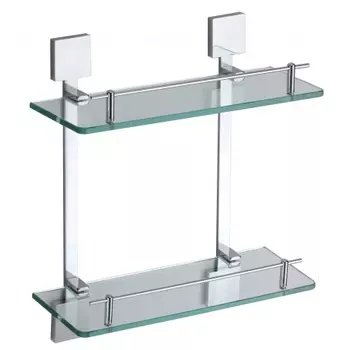 Полка прямая двойная (стеклянная) 40 см Savol 65а (S-06522A)