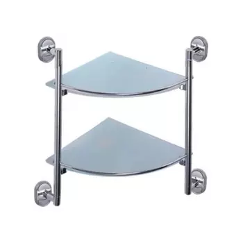 Полка стеклянная угловая Haiba хром (HB1907-2)