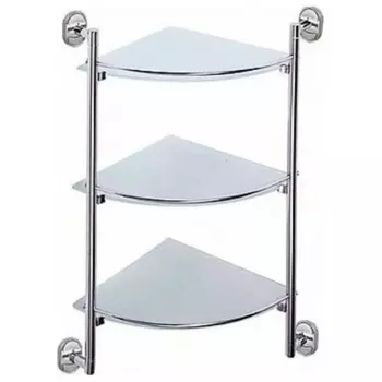 Полка стеклянная угловая Haiba хром (HB1907-3)