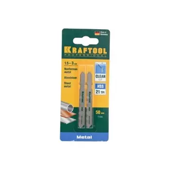 Полотна для лобзика KRAFTOOL T118A, EU-хвост., по металлу HSS, шаг 1.2 мм, 50 мм, 2 шт, (159551-1.2)