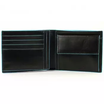 Портмоне Piquadro Blue Square, черное, 12,5х9,5х2,5 см PU1240B2/N