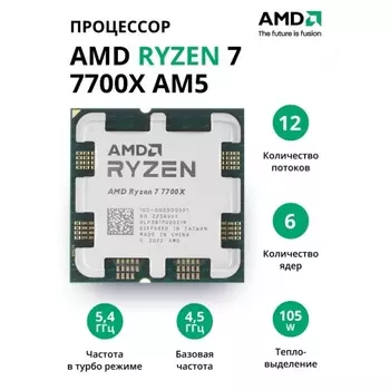 Процессор AMD Ryzen 7 7700X AM5 (100-000000591) OEM