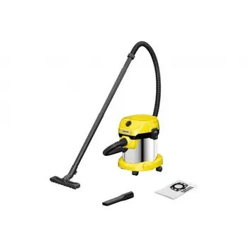Пылесос строительный Karcher WD 2 Plus S V-15/4/18 1000Вт (уборка: сухая/сбор воды) желтый