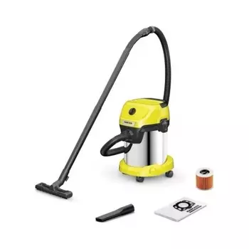 Пылесос строительный Karcher WD 3 S V-17/4/20 1000Вт (уборка: сухая/сбор воды) желтый