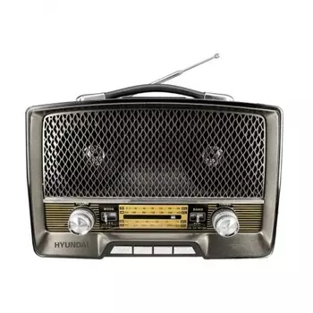 Радиоприемник настольный Hyundai H-PSR156 коричневый USB SD/microSD