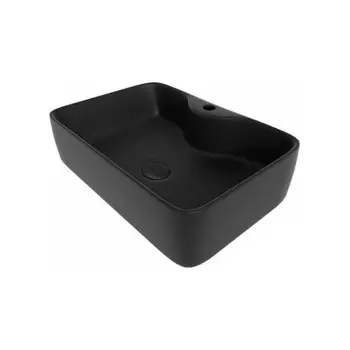Раковина Teymi Helmi S 48 накладная с полочкой под смеситель, Черная Матовая T50297