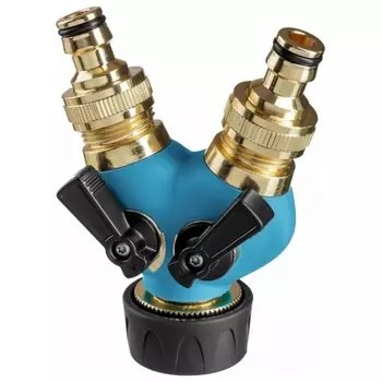 Распределитель поливочный GRINDA BS-1, диаметр 3/4? - 1?, двухканальный, с внутренней резьбой, из латуни, оцинкованный PROLine (426112)