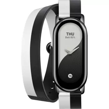 Ремешок для фитнес-браслета Xiaomi Smart Band 8 Double Wrap Strap - Black and white