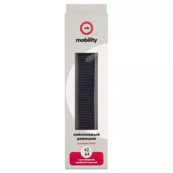 Ремешок нейлоновый MB mObility для Apple watch – 42-44 mm (S3/S4/S5 SE/S6), темно-синий с серо-голубым краем УТ000027924