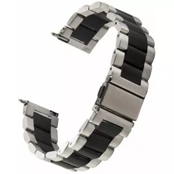 Ремешок Red Line универсальный металлический для cмарт часов, 22 mm, серебристый с черной вставкой УТ000022768